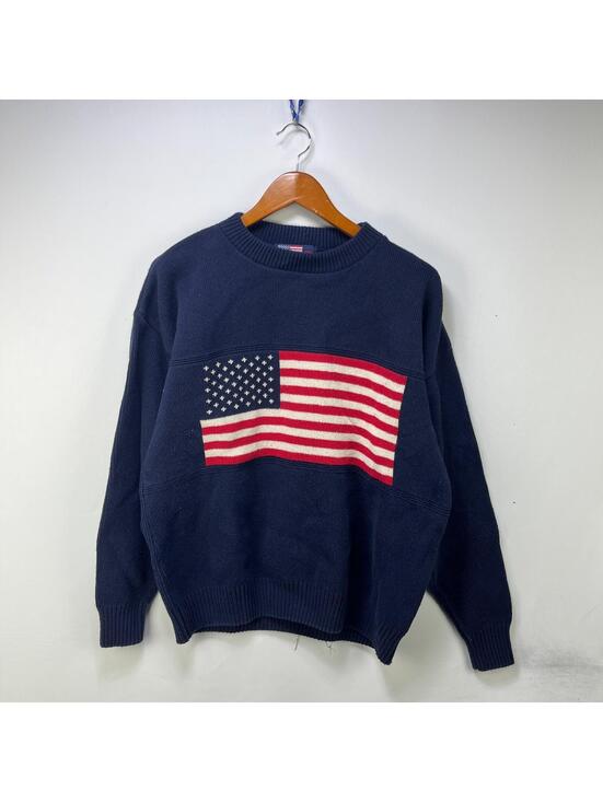 vintage Other - Vintage 90s USA Olympics Flag Knit Polo Sweater XL